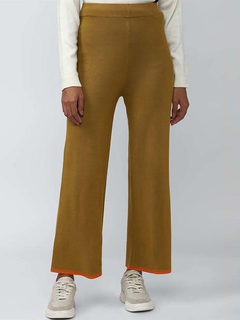 van heusen yellow mid rise pants