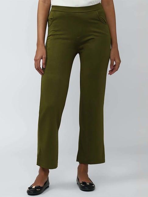 van heusen green mid rise pants