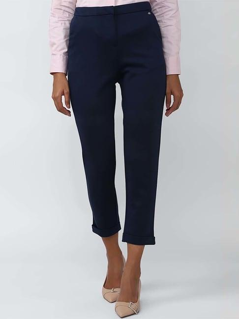 van heusen navy mid rise pants