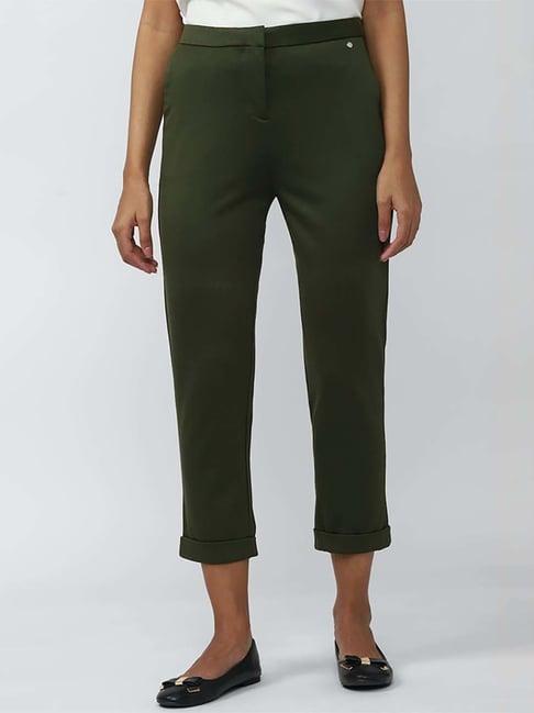 van heusen olive green mid rise pants