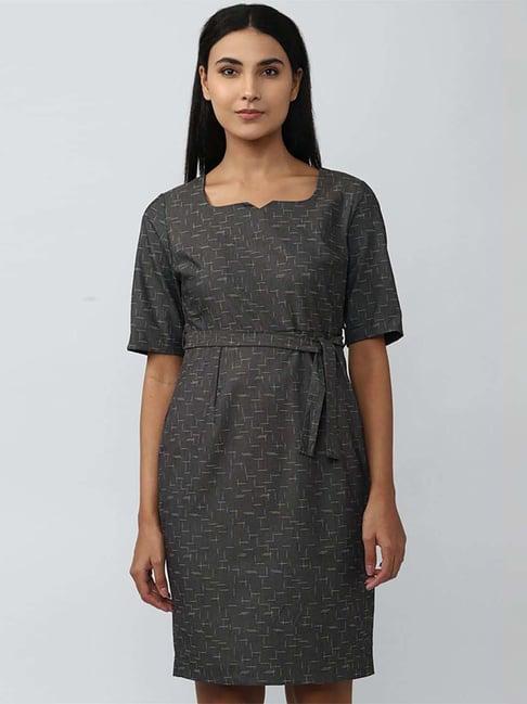 van heusen grey printed shift dress