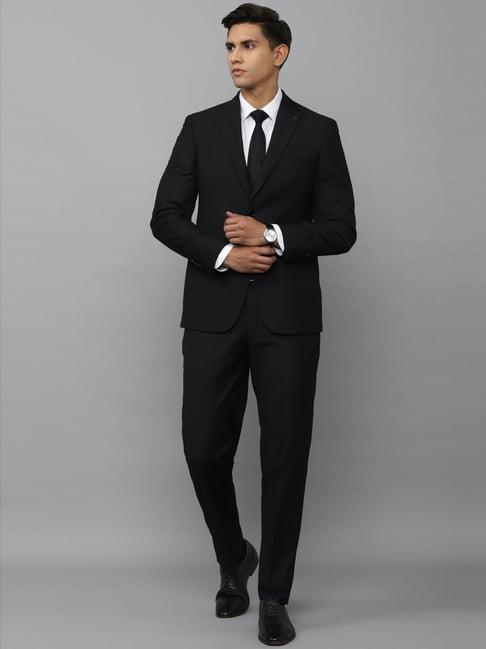 louis philippe black slim fit two piece suit