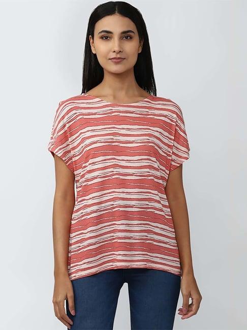 van heusen pink striped top