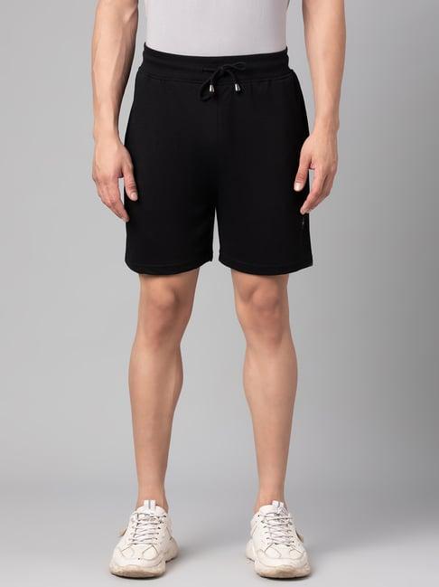 club york black regular fit shorts