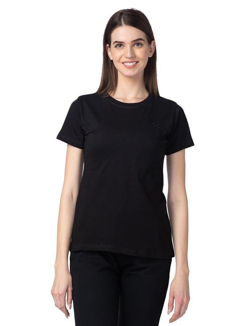 candyskin black cotton regular fit t-shirt