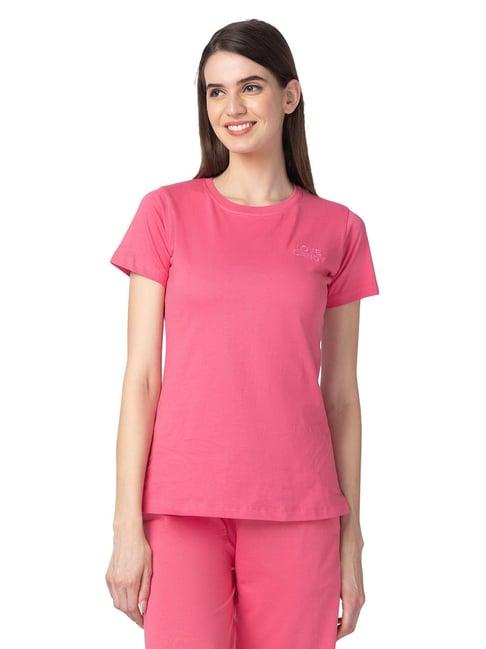 candyskin pink cotton graphic print t-shirt