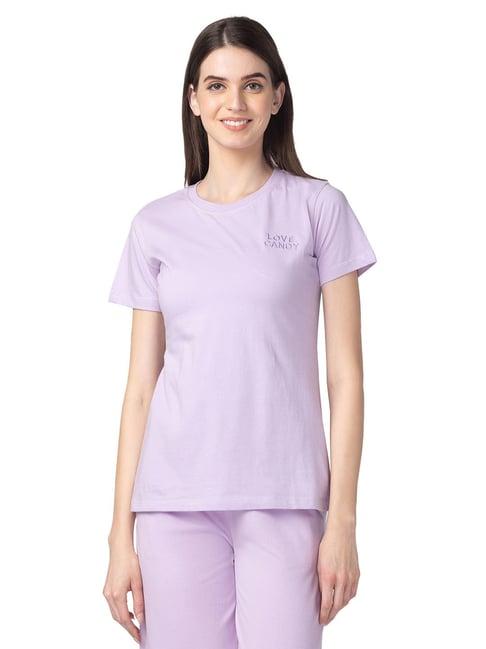 candyskin lavender cotton graphic print t-shirt