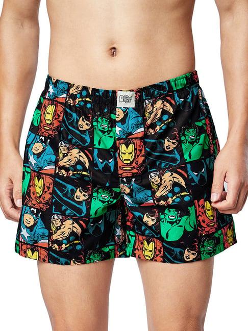 the souled store black marvel: comics boxer shorts