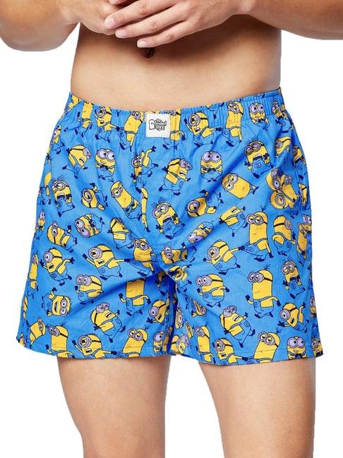 the souled store blue minions print boxer shorts