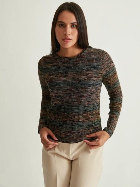 cover story multicolor cotton textured top