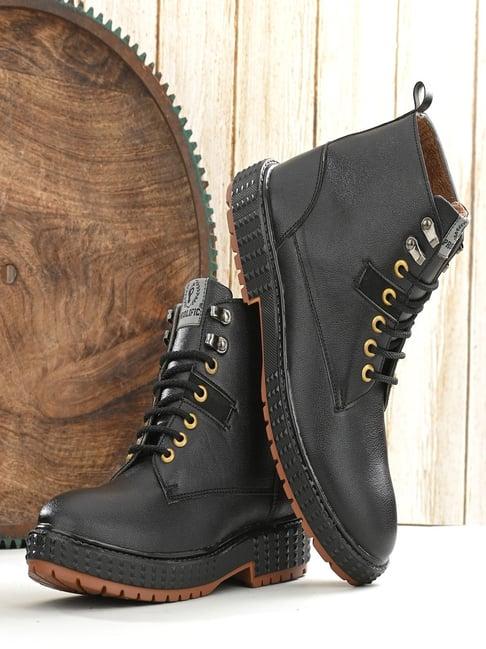 prolific men's black derby boots