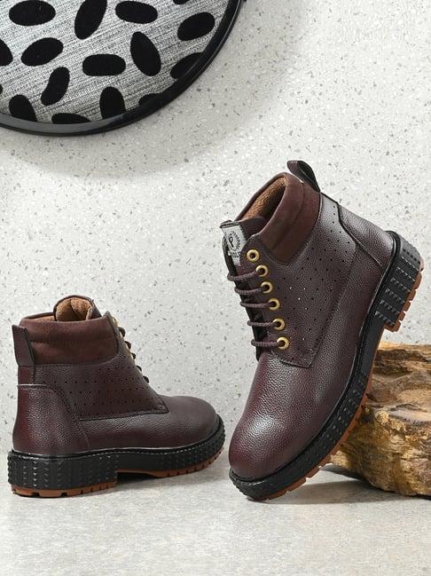 prolific men's brown derby boots