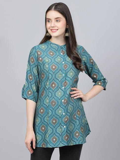 divena blue printed shirt