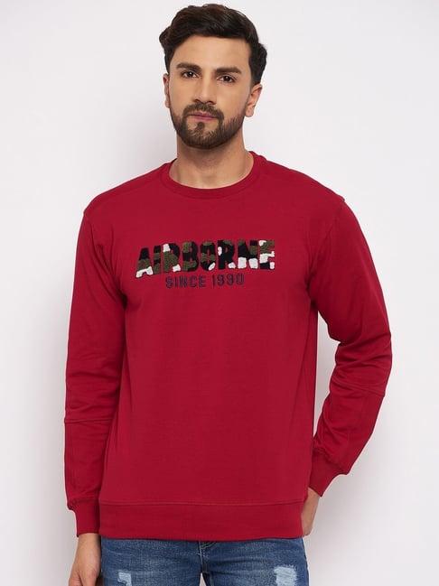 duke red regular fit printed sweatshirt