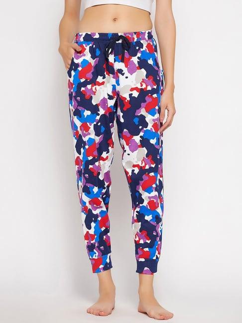 clovia multicolor printed cotton lounge pants