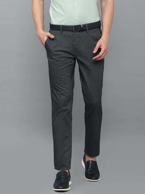 louis philippe sport grey super slim fit textured chinos