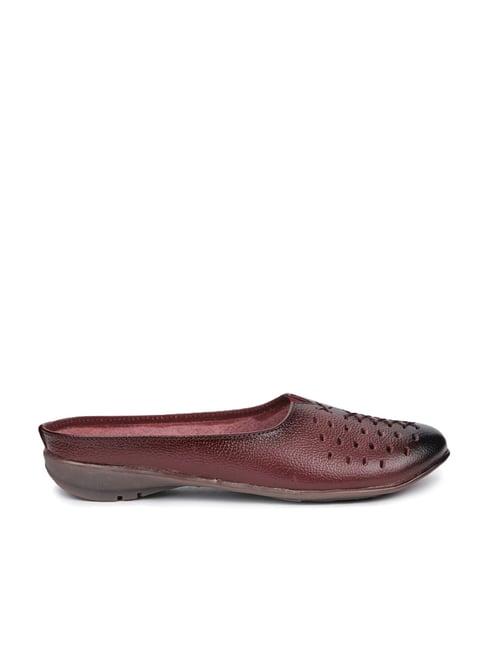 shezone women's maroon mule shoes