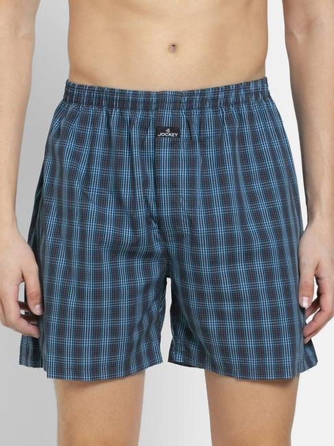 jockey 1222 blue boxer shorts with back pocket - pack of 2 (pattern may vary)