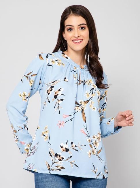 cantabil blue floral print top