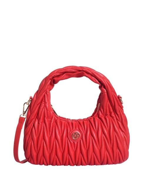 lino perros red quilted medium handbag