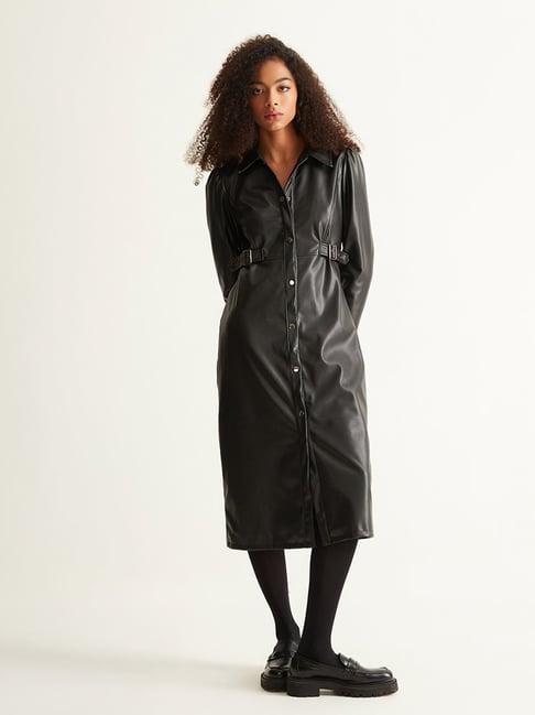 cover story black regular fit shirt dress