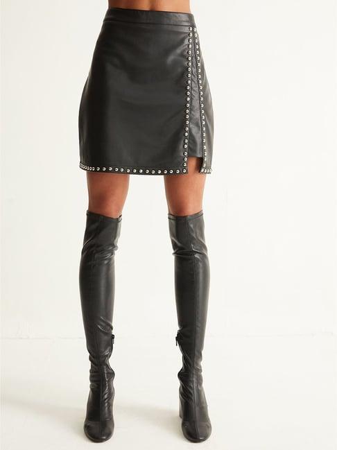 cover story black embellished skirt