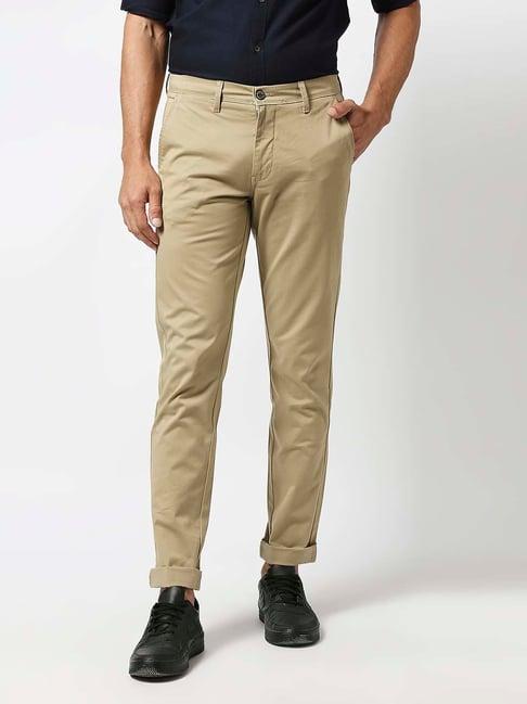 dragon hill khaki cotton slim fit chinos