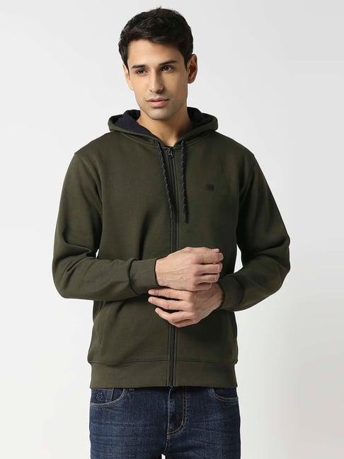 dragon hill olive slim fit hooded sweatshirt