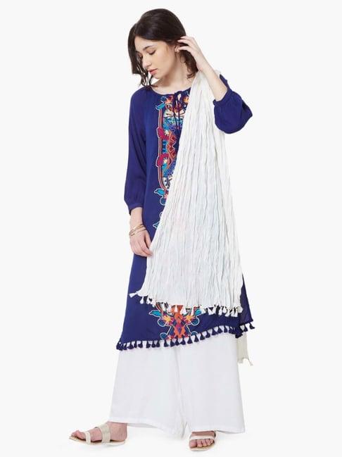 melange by lifestyle off-white cotton dupatta