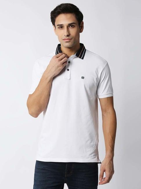 dragon hill white slim fit polo t-shirt