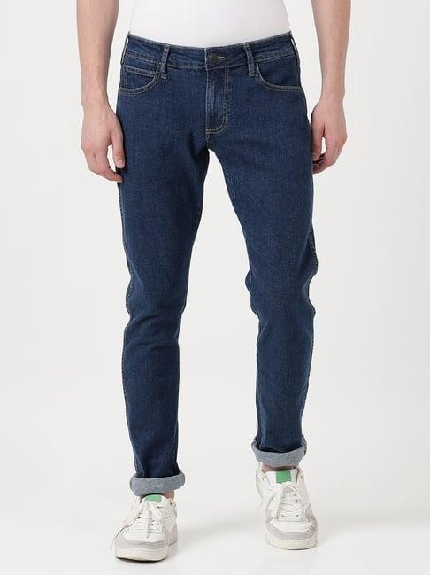 wrangler blue cotton skinny fit jeans