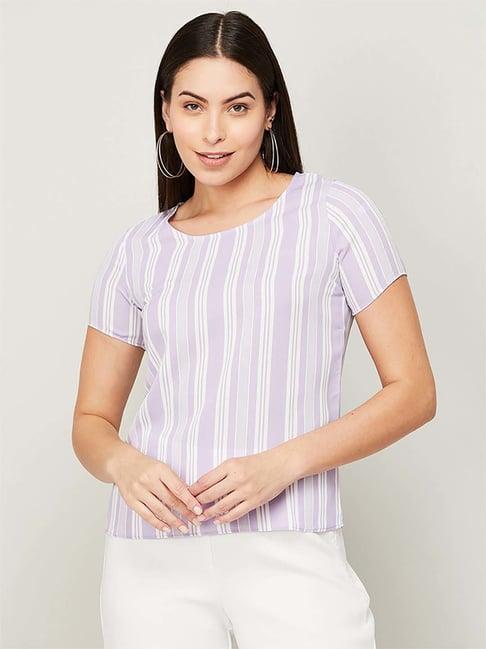 code by lifestyle lilac striped top