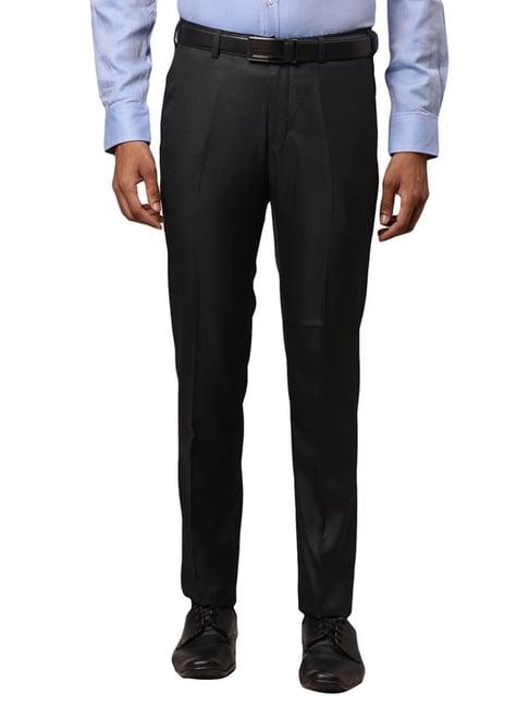 raymond grey slim fit checks trousers