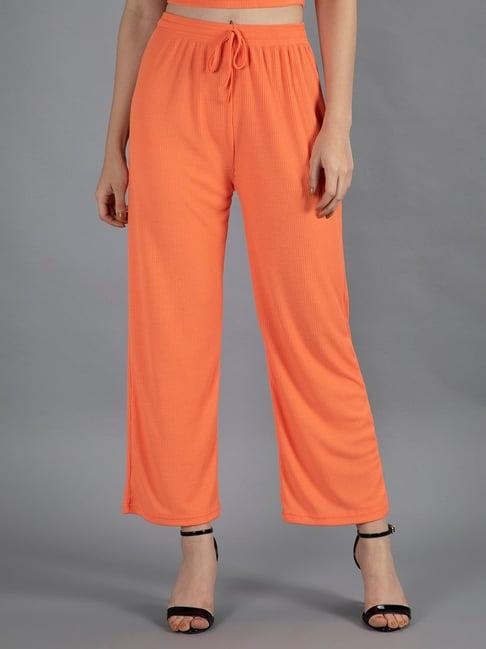 neudis orange regular fit mid rise trousers