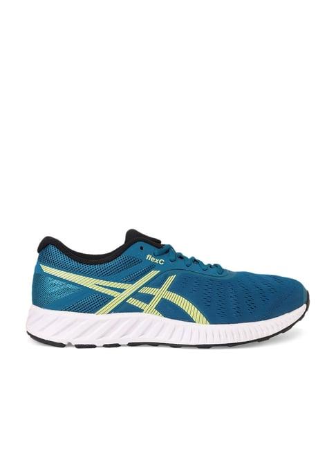 asics men's flexc teal running shoes