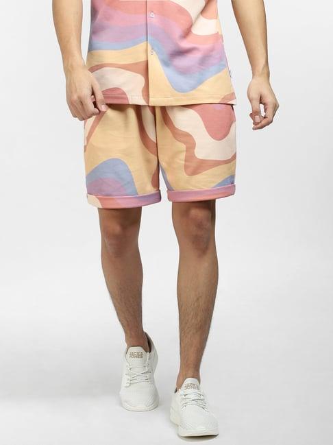 jack & jones multicolor regular fit printed shorts