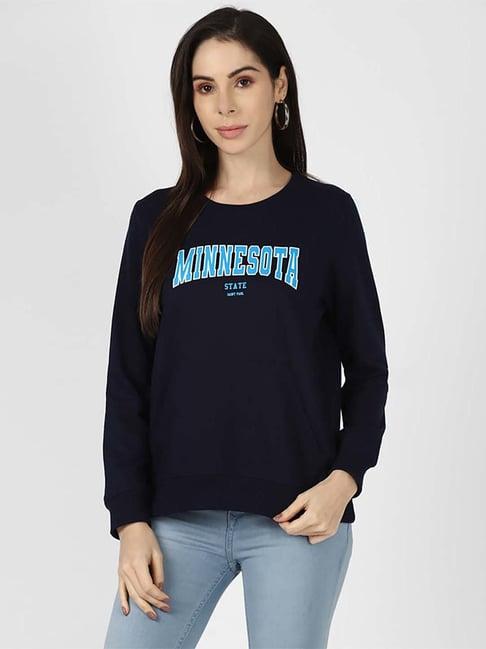 urbanmark navy cotton printed sweatshirt