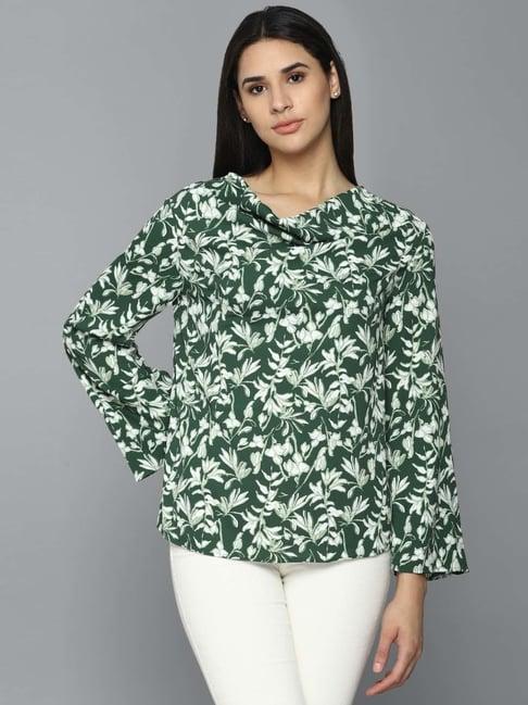 allen solly green printed top