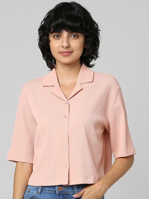 only peach regular fit shirt