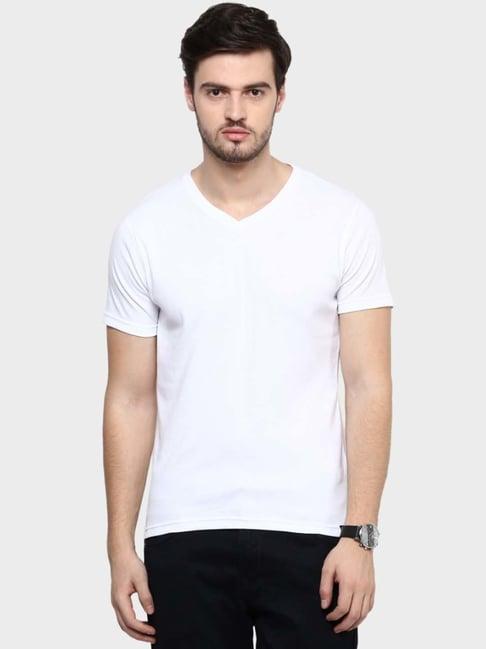 bossini white cotton regular fit t-shirt