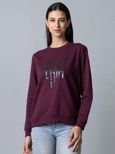 club york purple printed sweatshirt