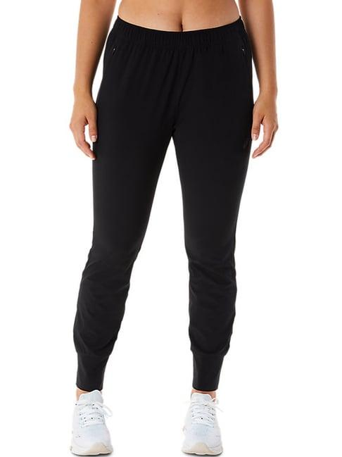 asics black mid rise track pants