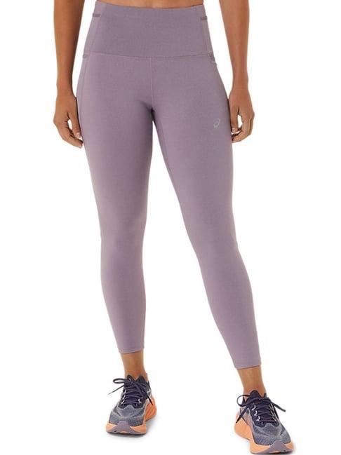 asics purple self pattern sports tights