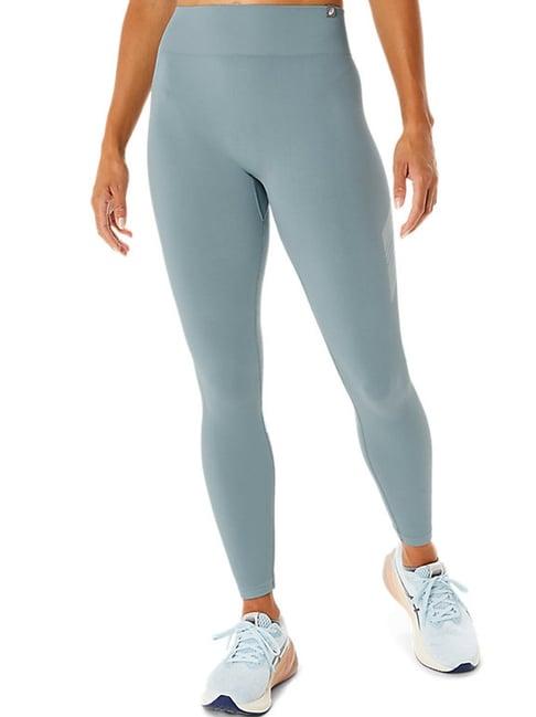 asics grey self pattern sports tights