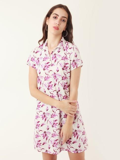 zink london white floral print shirt dress