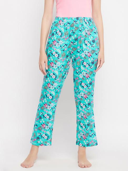 clovia blue printed pyjamas