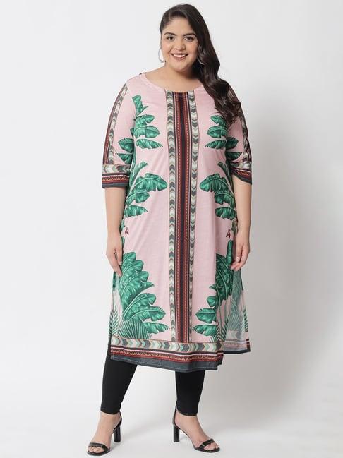 amydus pink printed straight kurta