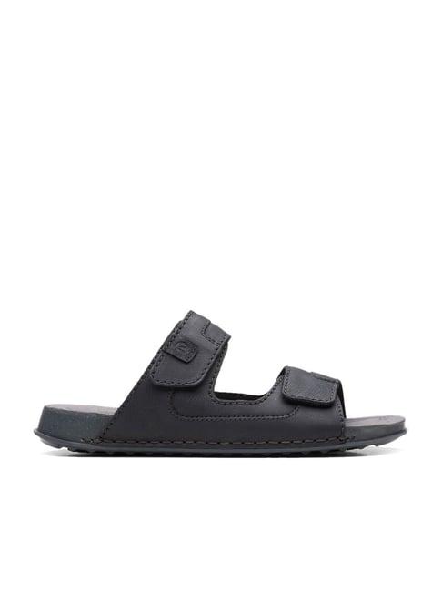 clarks men's crestview easy black casual sandals