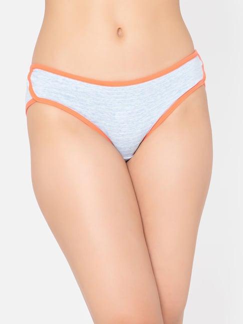 clovia light blue cotton textured bikini panty