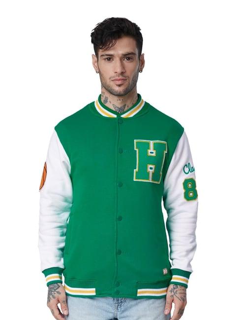 the souled store green regular fit stranger things: class of 86 jacket